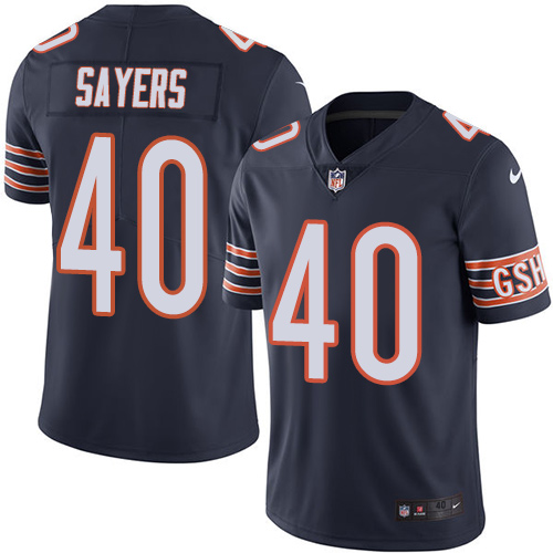 Men's Elite Gale Sayers Nike Jersey Navy Blue - #40 Rush NFL Chicago Bears